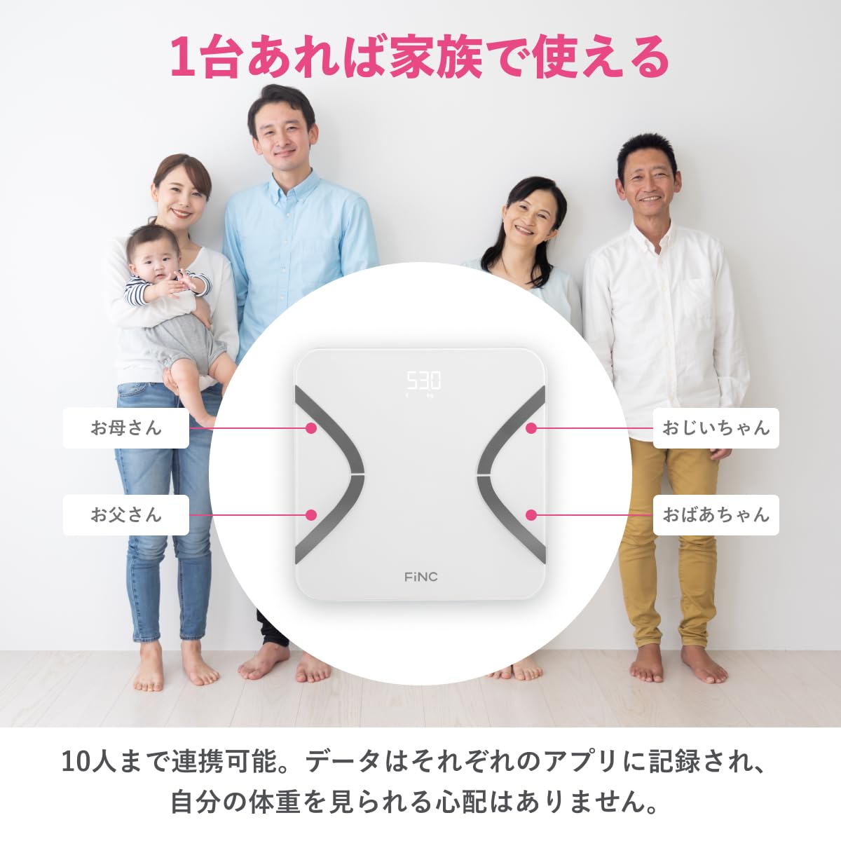 Amazon.co.jp: FiNC（フィンク）オリジナル体組成計（CS20D）【スマホ